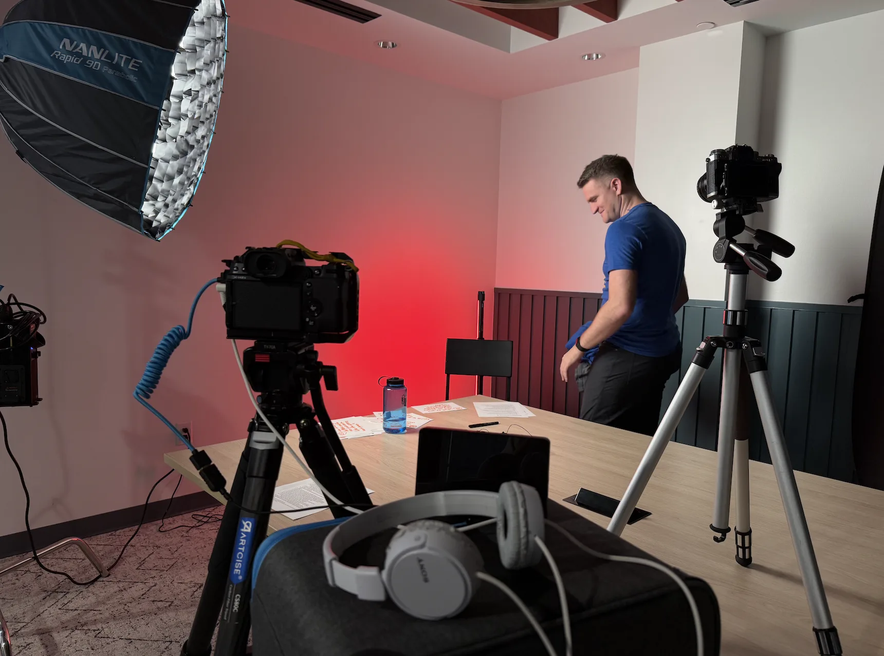Behind-the-scenes studio production setup